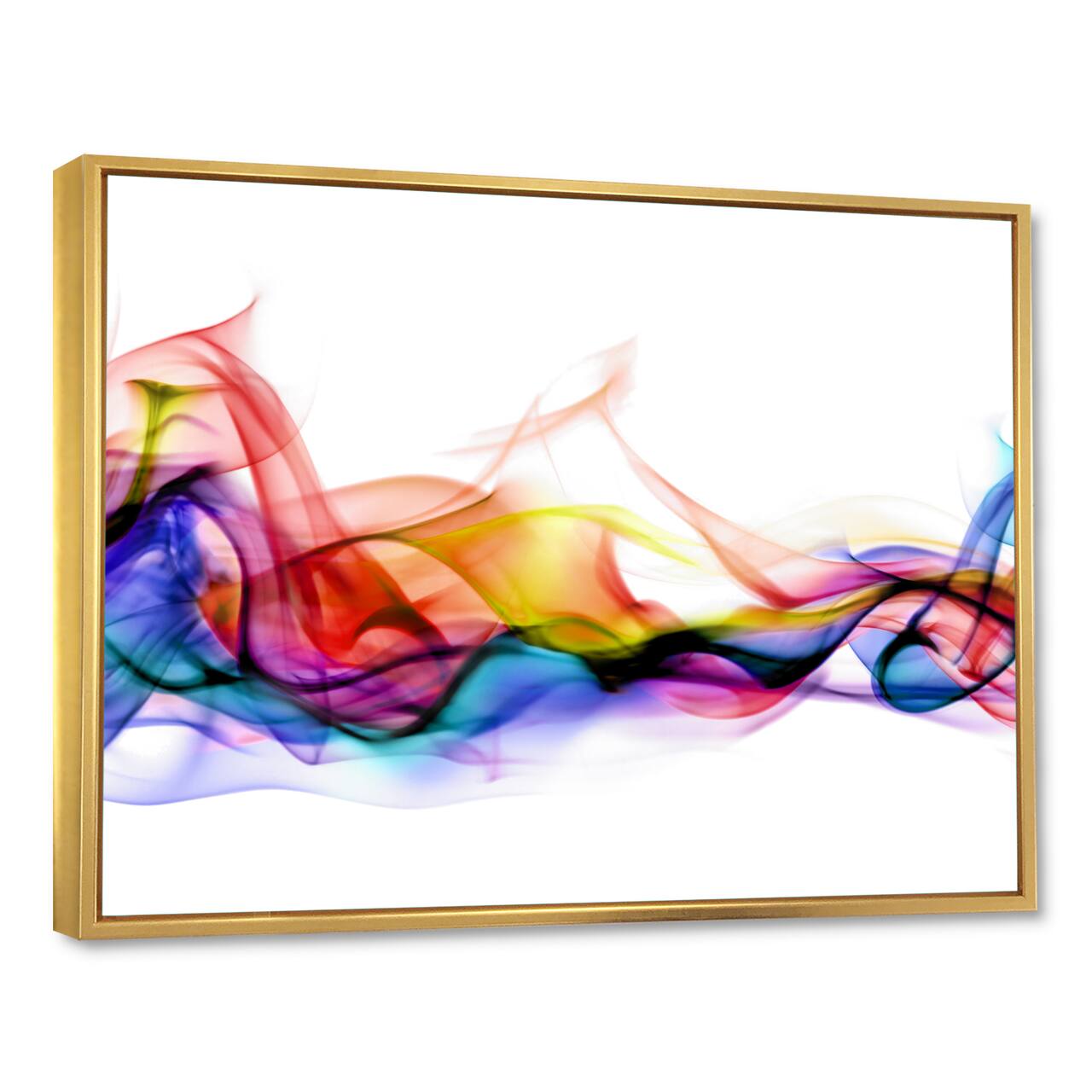 Designart - Abstract Smoke - Contemporary Framed Canvas Artwork